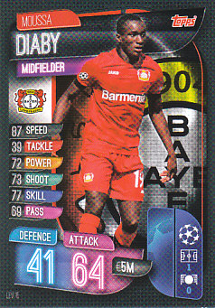 Moussa Diaby RC Bayer 04 Leverkusen 2019/20 Topps Match Attax CL #LEV15